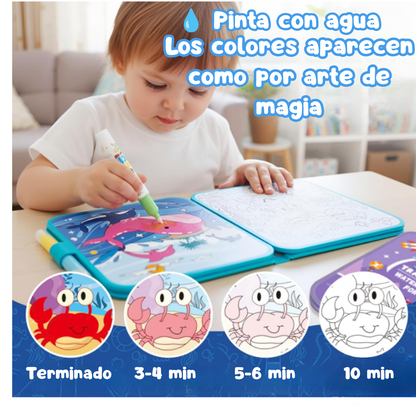 Libro Para Colorear Con Agua Plegable Para Niños Reutilizable🎨