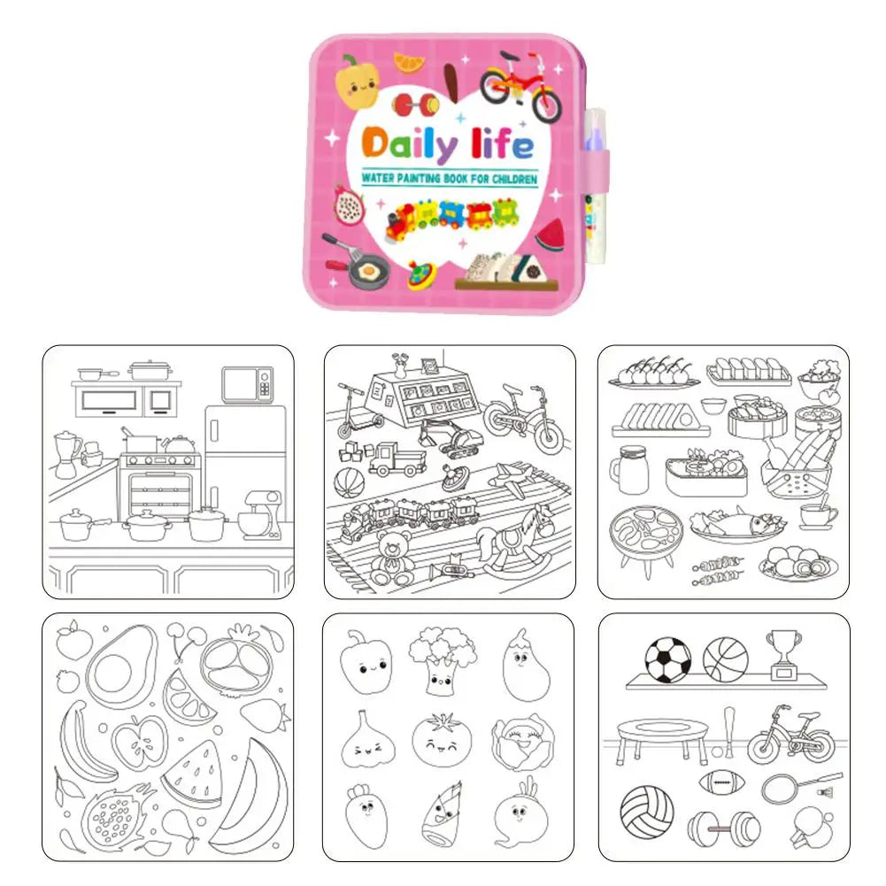Libro Para Colorear Con Agua Plegable Para Niños Reutilizable🎨