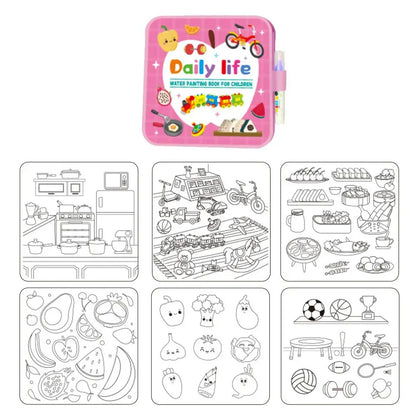 Libro Para Colorear Con Agua Plegable Para Niños Reutilizable🎨